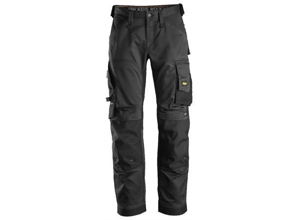 Snickers 6351 AllroundWork Arbeidsbukse Svart, str.056 Stretch, løs