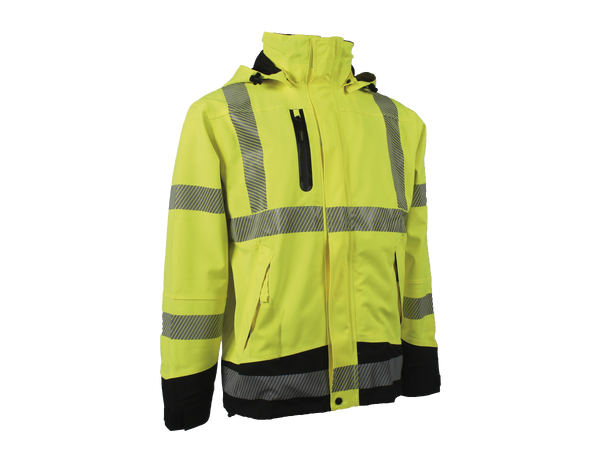 Lyngsøe Skalljakke med stretch HiVis Gul/Svart L