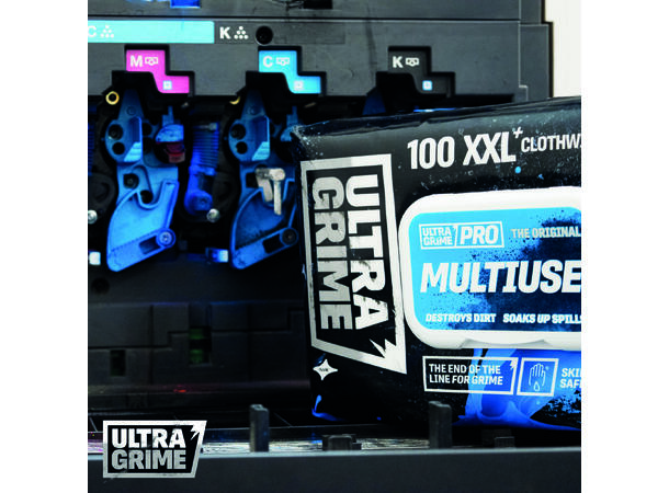 Ultra Grime PRO XXL Multiuse Clothwipes 100 Pack  Rip-top Display Box/PRO