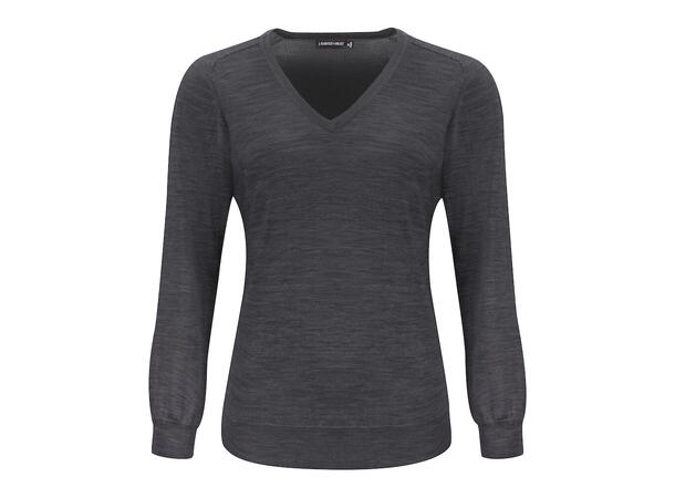 JH&Frost  Merino V-neck Dame Gråmelert XS
