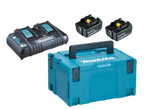 Makita Batteripakke 18V 2X5.0Ah/Dbl Lade Li-ion • 18V