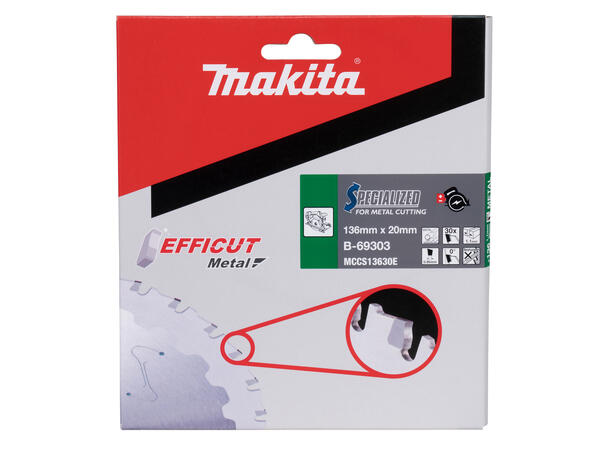 Makita Sirkelsagblad Efficut B-69303 T.C.T., 136 x 20 mm, 30 T