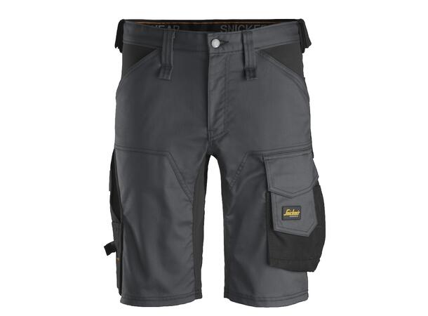 Snickers 6143 AllroundWork stretchshorts Grå/Svart, str.046, stretch