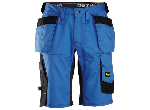 Snickers 6151 AllroundWork stretchshorts Blå/Svart, str.044, m/hylsterlommer