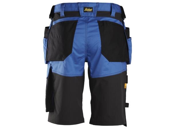 Snickers 6151 AllroundWork stretchshorts Blå/Svart, str.044, m/hylsterlommer