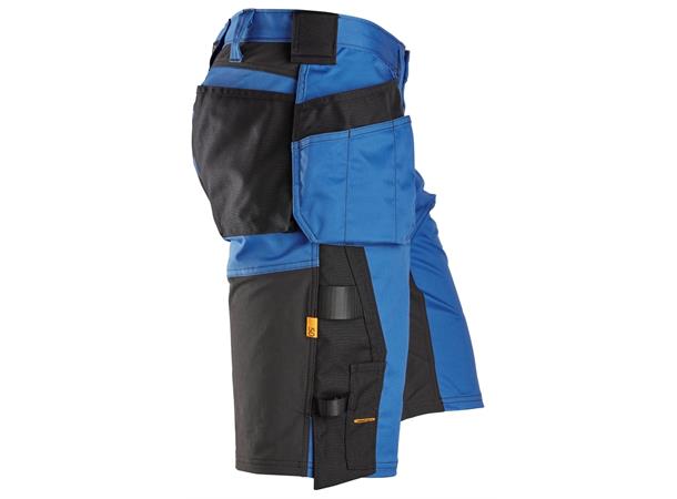 Snickers 6151 AllroundWork stretchshorts Blå/Svart, str.044, m/hylsterlommer