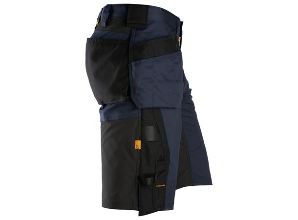 Snickers 6151 AllroundWork stretchshorts Marineblå/Svart str.044, m/hylsterlommer