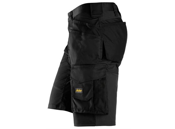 Snickers 6151 AllroundWork stretchshorts Svart, str.044, m/hylsterlommer