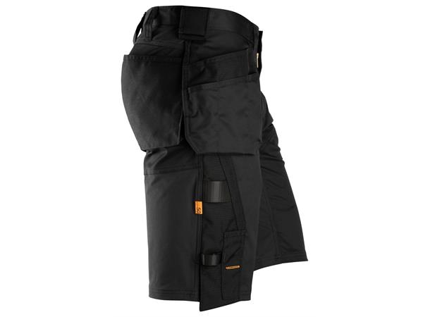 Snickers 6151 AllroundWork stretchshorts Svart, str.044, m/hylsterlommer
