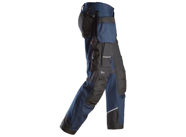 Snickers 6214 RuffWork+ Arbeidsbukse+ Marineblå/Svart, str.058 m/hylsterlommer