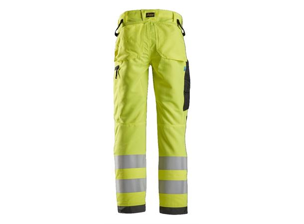 Snickers 6332 LiteWork Arbeidsbukse+ HiVis Gul/Svart, str.052 Kl.2 HiVis