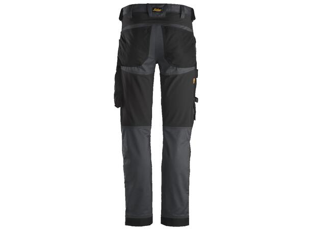 Snickers 6341 AllroundWork Arbeidsbukse Grå/Svart, str.044 Stretch
