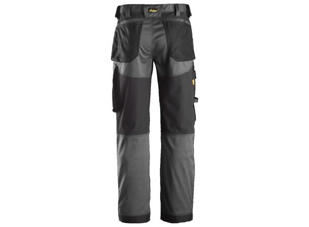 Snickers 6351 AllroundWork Arbeidsbukse Grå/Svart, str.044 Stretch, løs
