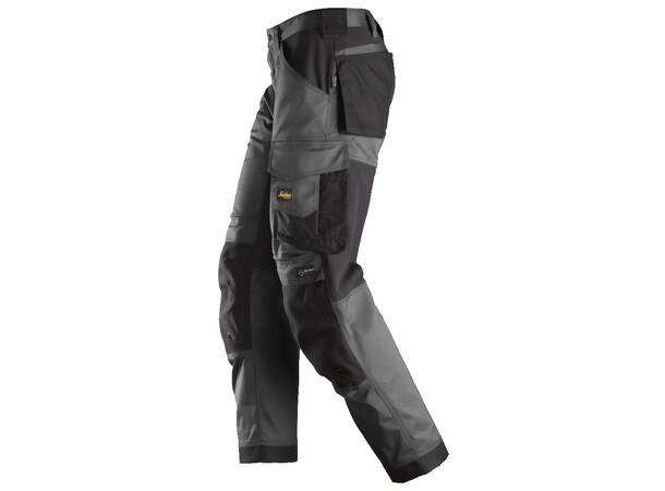 Snickers 6351 AllroundWork Arbeidsbukse Grå/Svart, str.124 Stretch, løs