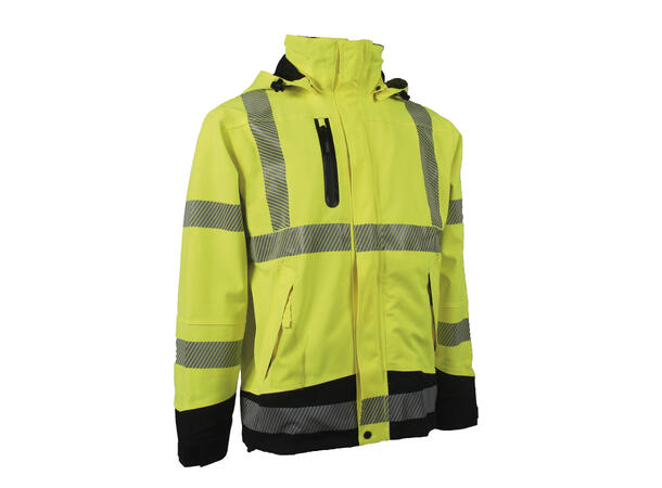 Lyngsøe Skalljakke med stretch HiVis Gul/Svart M