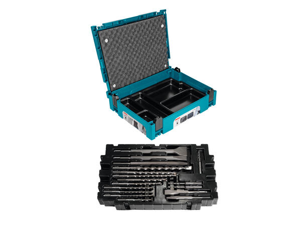 Makita Bor-Og Meiselsett B-52059 Sds Plu 17 deler i en Makpac koffert