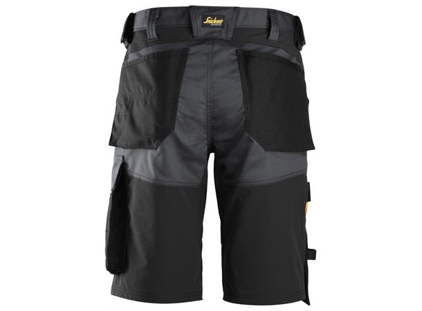 Snickers 6153 AllroundWork stretchshorts Grå/Svart, str.044