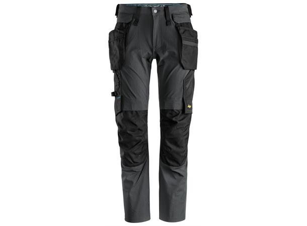 Snickers 6208 LiteWork Bukse+ Grå/Svart str.048 avtakbar hylsterlommer