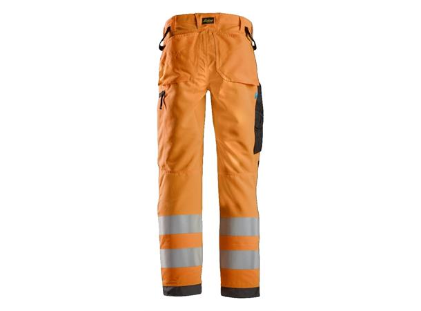 Snickers 6332 LiteWork Arbeidsbukse+ HiVis Oransje/Svart, str.162 Kl.2 HiVis