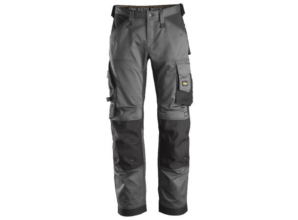 Snickers 6351 AllroundWork Arbeidsbukse Grå/Svart, str.046 Stretch, løs