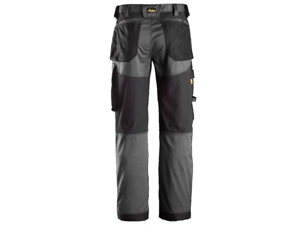 Snickers 6351 AllroundWork Arbeidsbukse Grå/Svart, str.158 Stretch, løs