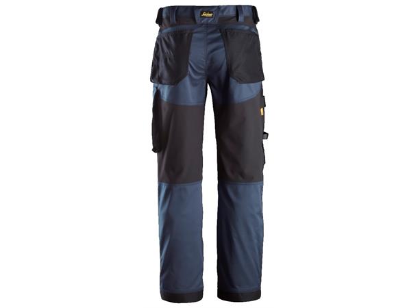 Snickers 6351 AllroundWork Arbeidsbukse Marineblå/Svart, str.146 Stretch, løs