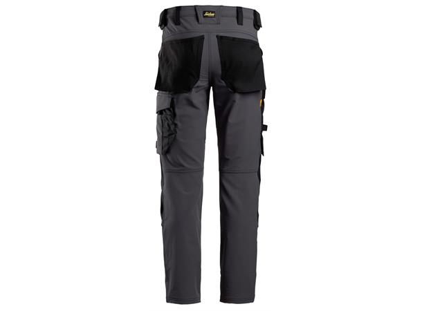 Snickers 6371 Arbeidsbukse Grå/Svart, str.150 m/full stretch