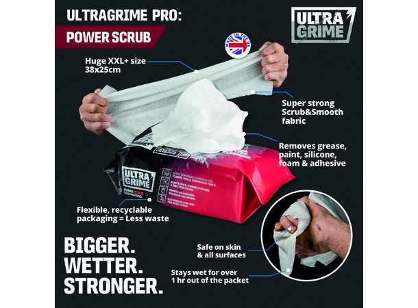 Ultra Grime PRO XXL PowerScrub Clothwipe 80 Pack Clothwipes