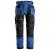 Snickers 6214 RuffWork+ Arbeidsbukse+ Blå/Svart, str.158 m/hylsterlommer 