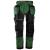 Snickers 6214 RuffWork+ Arbeidsbukse+ Grønn/Svart, str.048 m/hylsterlommer 