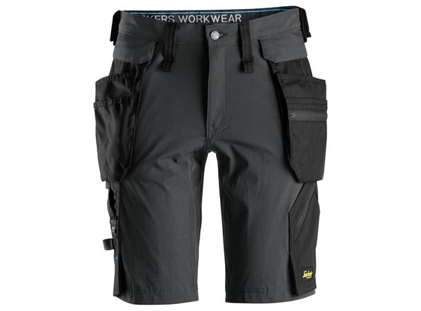 Snickers 6108 Shorts+ m/avtakbare lommer Grå/Svart, str.044