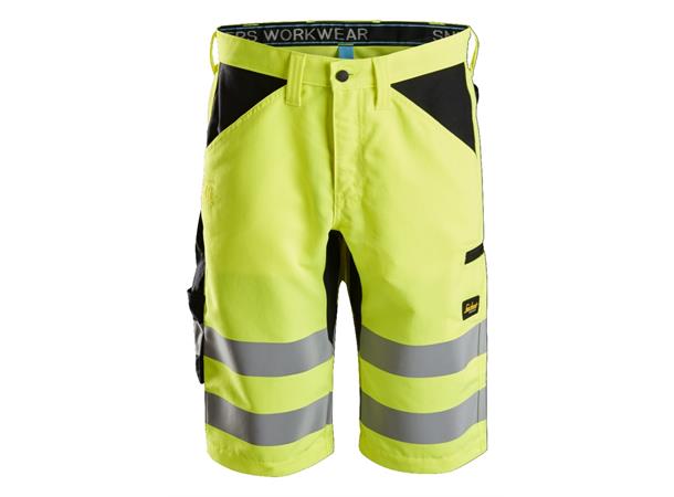 Snickers 6132 LiteWork+ Shorts HiVis Gul/Svart, str.044 Kl.1
