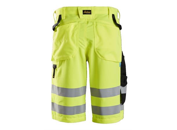 Snickers 6132 LiteWork+ Shorts HiVis Gul/Svart, str.044 Kl.1