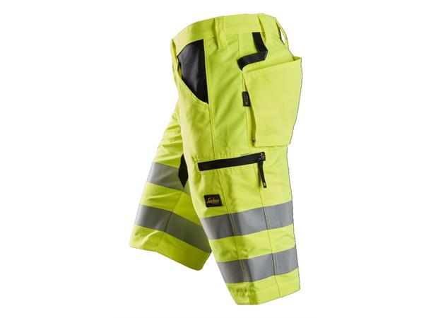 Snickers 6132 LiteWork+ Shorts HiVis Gul/Svart, str.044 Kl.1