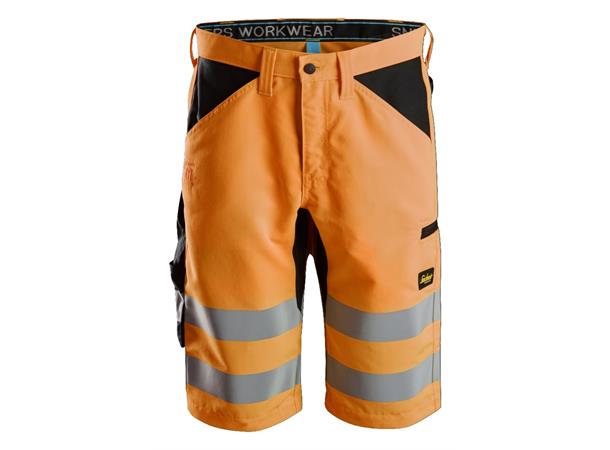 Snickers 6132 LiteWork+ Shorts HiVis Oransje/Svart, str.044 Kl.1