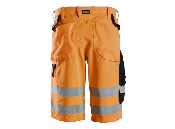 Snickers 6132 LiteWork+ Shorts HiVis Oransje/Svart, str.044 Kl.1