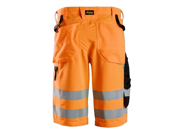 Snickers 6132 LiteWork+ Shorts HiVis Oransje/Svart, str.044 Kl.1