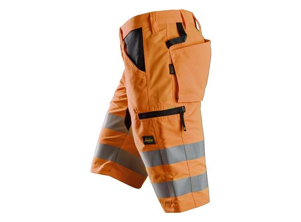 Snickers 6132 LiteWork+ Shorts HiVis Oransje/Svart, str.044 Kl.1