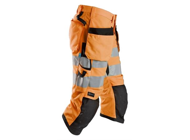 Snickers 6134 LiteWork+ Pirat m/lommer HiVis Oransje/Svart, str.044 Kl.2