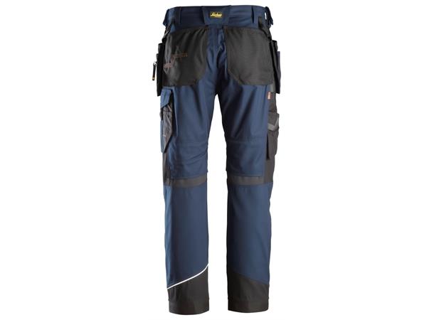 Snickers 6214 RuffWork+ Arbeidsbukse+ Marineblå/Svart, str.062 m/hylsterlommer