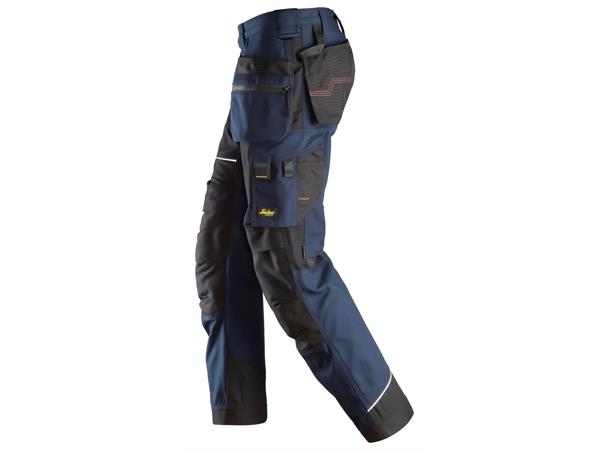Snickers 6214 RuffWork+ Arbeidsbukse+ Marineblå/Svart, str.062 m/hylsterlommer
