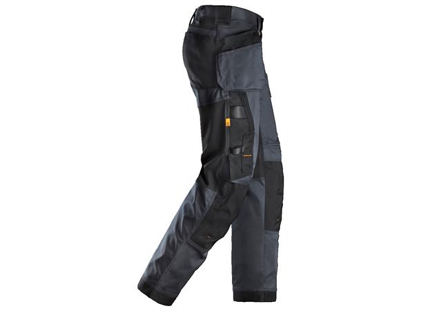 Snickers 6251 AllroundWork Arbeidsbukse Grå/Svart, str.058 stretch/hylsterlommer