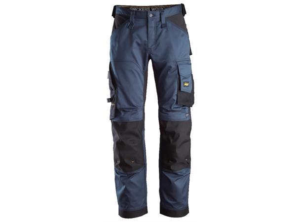 Snickers 6351 AllroundWork Arbeidsbukse Marineblå/Svart, str.046 Stretch, løs