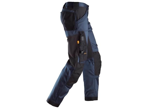 Snickers 6351 AllroundWork Arbeidsbukse Marineblå/Svart, str.046 Stretch, løs