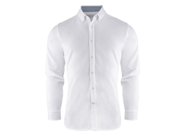 James Harvest Burlingham Jersey Skjorte Hvit S