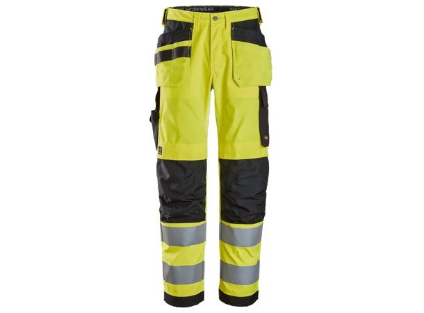 Snickers Arbeidsbukse Med Hylsterlommer HiVis Gul/Svart str. C44, Klasse 2