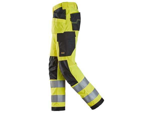 Snickers Arbeidsbukse Med Hylsterlommer HiVis Gul/Svart str. C44, Klasse 2