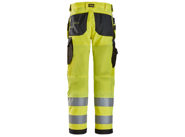 Snickers Arbeidsbukse Med Hylsterlommer HiVis Gul/Svart str. C44, Klasse 2