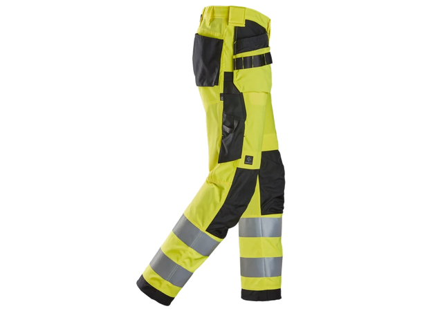 Snickers Arbeidsbukse Med Hylsterlommer HiVis Gul/Svart str. C44, Klasse 2