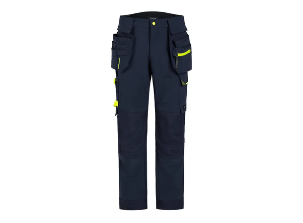 BJÖRNKLÄDER HÅNDVERKSBUKSE STRETCH CONTR Marineblå/Gul C44